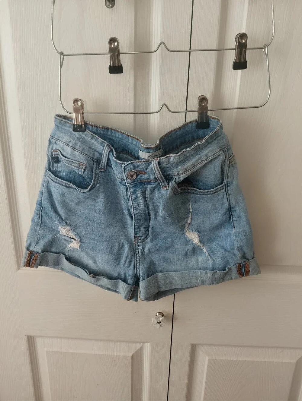 Kancan Light Blue Distressed Women’s Denim Shorts